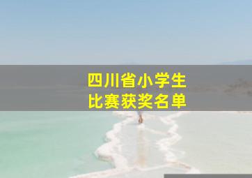 四川省小学生比赛获奖名单