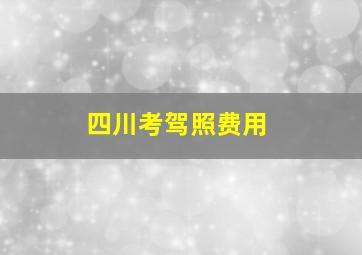 四川考驾照费用