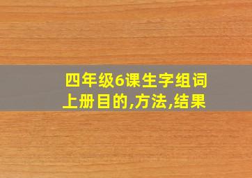 四年级6课生字组词上册目的,方法,结果