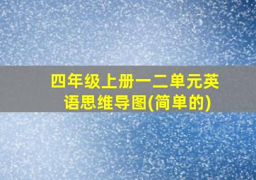 四年级上册一二单元英语思维导图(简单的)