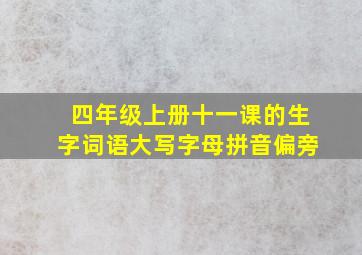 四年级上册十一课的生字词语大写字母拼音偏旁