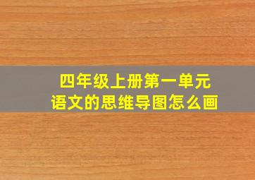 四年级上册第一单元语文的思维导图怎么画