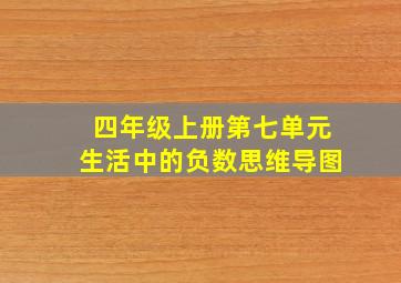 四年级上册第七单元生活中的负数思维导图