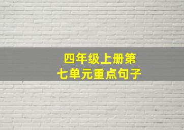 四年级上册第七单元重点句子