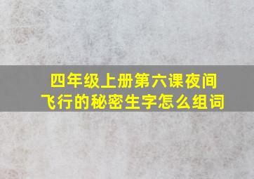 四年级上册第六课夜间飞行的秘密生字怎么组词