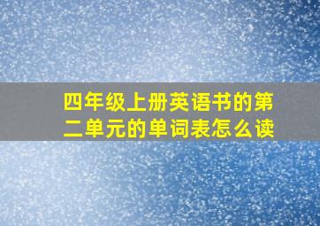 四年级上册英语书的第二单元的单词表怎么读