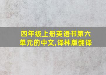 四年级上册英语书第六单元的中文,译林版翻译