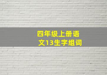 四年级上册语文13生字组词