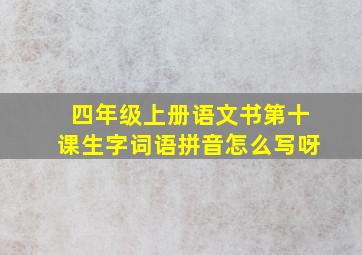 四年级上册语文书第十课生字词语拼音怎么写呀