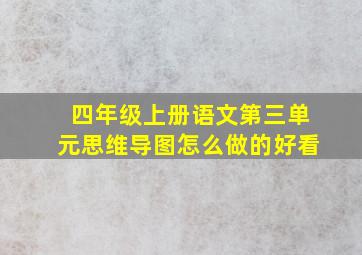 四年级上册语文第三单元思维导图怎么做的好看