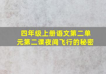 四年级上册语文第二单元第二课夜间飞行的秘密