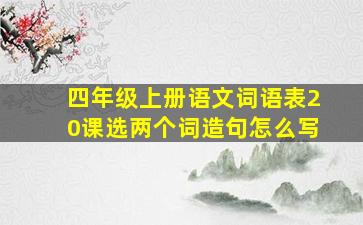 四年级上册语文词语表20课选两个词造句怎么写