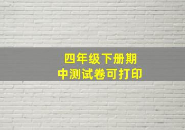 四年级下册期中测试卷可打印