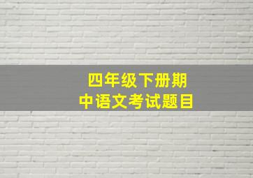 四年级下册期中语文考试题目