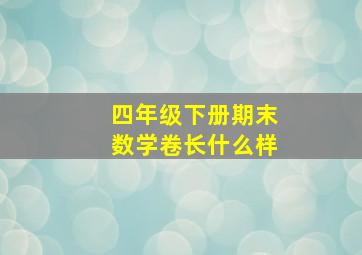 四年级下册期末数学卷长什么样