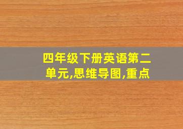 四年级下册英语第二单元,思维导图,重点