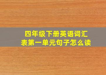 四年级下册英语词汇表第一单元句子怎么读