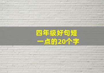 四年级好句短一点的20个字