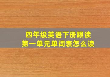 四年级英语下册跟读第一单元单词表怎么读