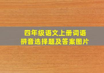 四年级语文上册词语拼音选择题及答案图片