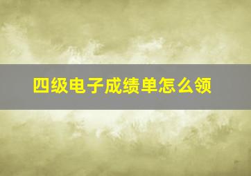 四级电子成绩单怎么领