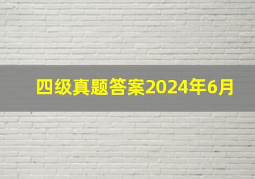 四级真题答案2024年6月