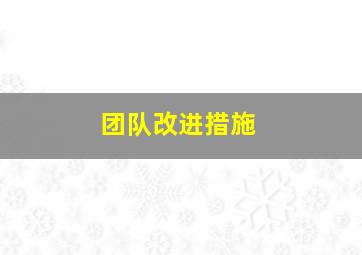 团队改进措施