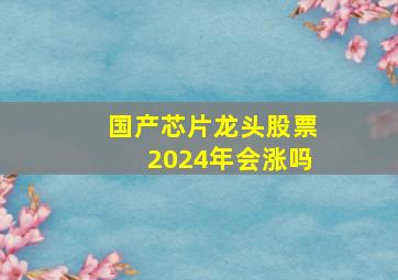 国产芯片龙头股票2024年会涨吗