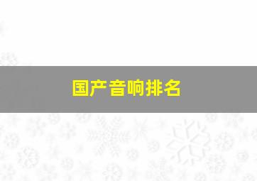 国产音响排名