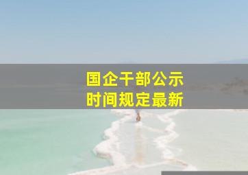 国企干部公示时间规定最新