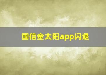 国信金太阳app闪退