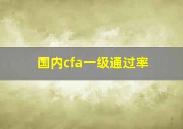 国内cfa一级通过率