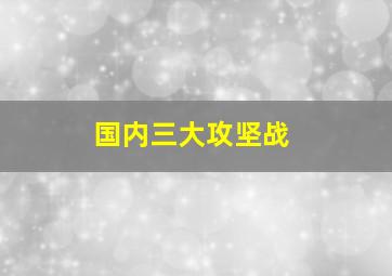 国内三大攻坚战