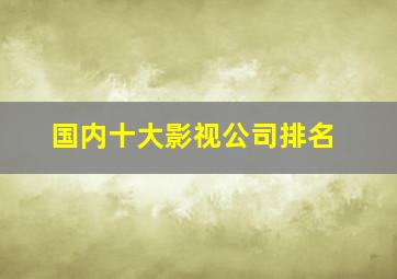 国内十大影视公司排名