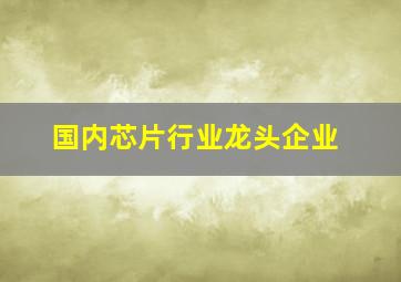 国内芯片行业龙头企业