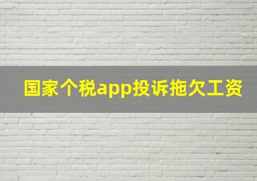 国家个税app投诉拖欠工资