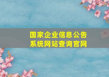 国家企业信息公告系统网站查询官网