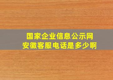 国家企业信息公示网安徽客服电话是多少啊