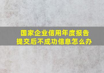 国家企业信用年度报告提交后不成功信息怎么办