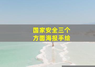 国家安全三个方面海报手绘