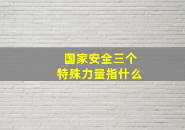 国家安全三个特殊力量指什么