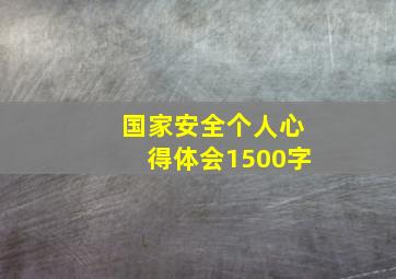 国家安全个人心得体会1500字