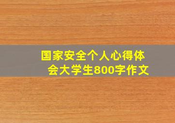 国家安全个人心得体会大学生800字作文