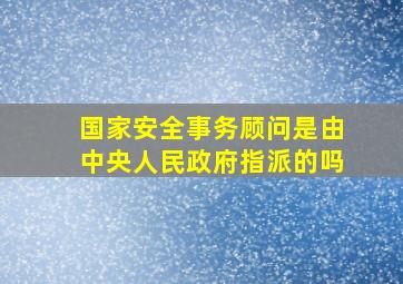 国家安全事务顾问是由中央人民政府指派的吗