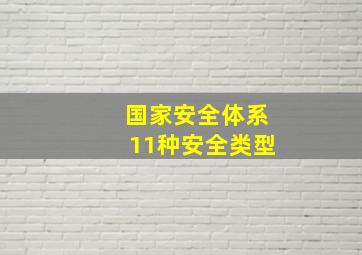 国家安全体系11种安全类型