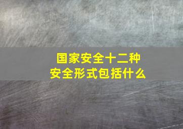 国家安全十二种安全形式包括什么