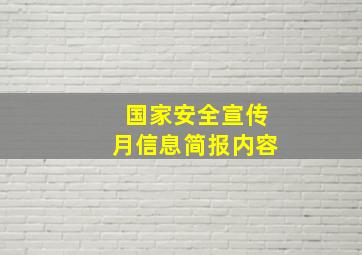 国家安全宣传月信息简报内容