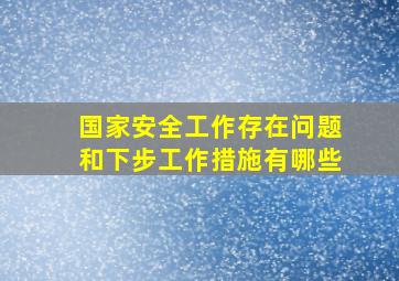 国家安全工作存在问题和下步工作措施有哪些