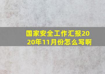 国家安全工作汇报2020年11月份怎么写啊