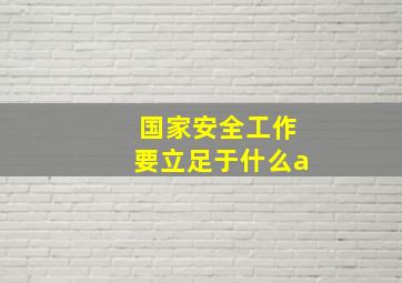 国家安全工作要立足于什么a